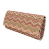 Multi Color Chevron Straw Clutch, Multicolor Medium
