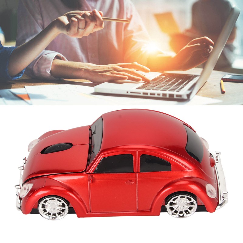 Wireless Mouse Red Sports Car Style 2.4GHz USB Receiver 1600DPI