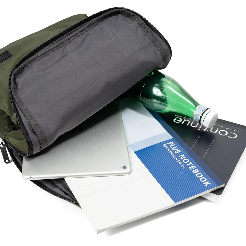 Mustache BNB-4442 Men's Women's A4 Storage Backpack, Matte Polyester, beige