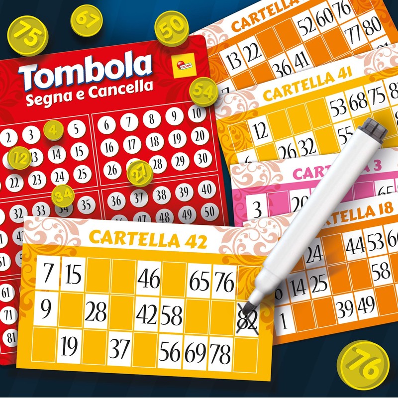 Liscianigiochi 56996 Ludoteca Tombola Sign and Eraser, Multi-Colour, 6 Years