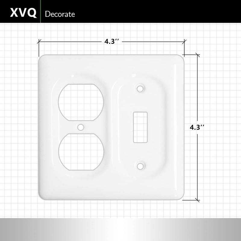 XVQ Ceramic Switch Plates Outlet Covers Switch Plate Cover White(Toggle/Duplex