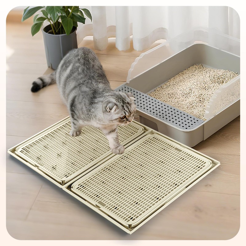 Rarenut 2Pack Cat Litter Mat 16.5"x11.2" Litter Mat, Expandable Interlocking,