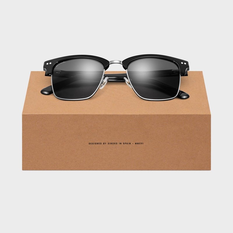 SIROKO - Bronx Metal Sunglasses - Black, Black, One Size,