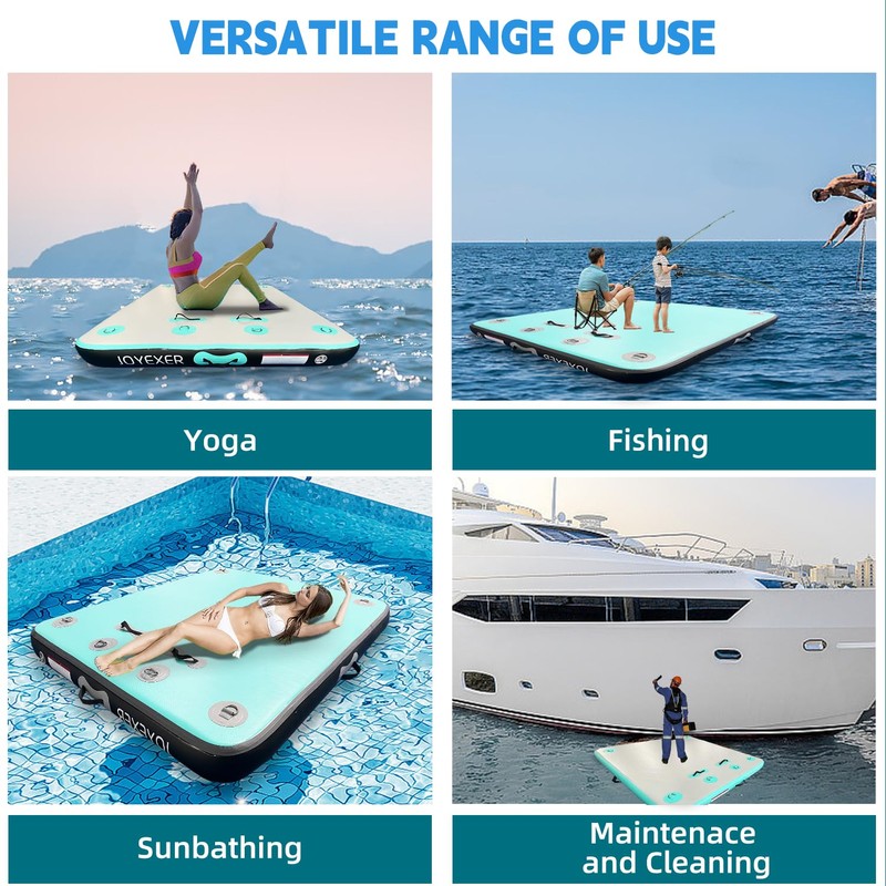 Inflatable Floating Dock, 5 x 6ft Air Dock Platform, Island