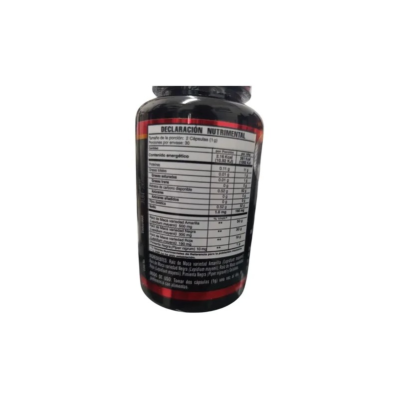 Maca Peruana Triple Amarilla Roja Negra 60cap