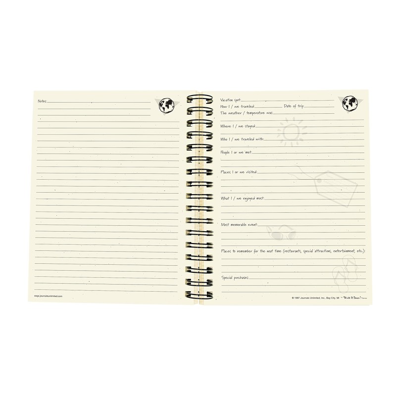 Write it Down series by Journals Unlimited, Guided Journal, Vacation,