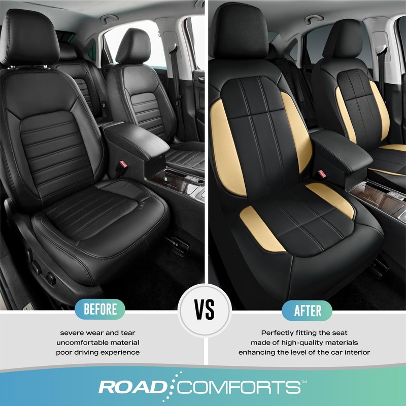 Road Comforts Car Seat Covers, Breathable Leather Seat Covers, Car