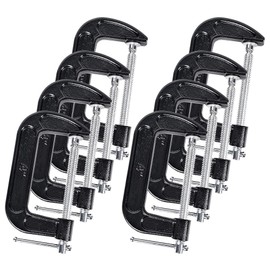 8 Pcs C Clamp 4 Inch Heavy Duty Steel C Clamp Set Cast Iron Frame Sliding T-Handle More Stability Massive Clamps for Woodworking, Welding, Building, Automotive Applications (Black)