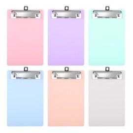 6 Pack Small Clipboards, Plastic Mini Clipboards 4.7x7.3, A6 Letter Size Mini Clipboard with Retaining Clips, Memo Size Notepads Pocket Clipboard, Colorful Clipboards for Classroom Restaurants Office