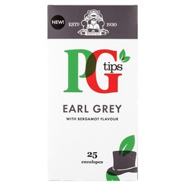 PG Tips Teabags Earl Grey, Individually Wrapped Tea Bags, 25 Flavoured Black Tea Bags Individually Wrapped, With Bergamot flavour, Refreshing & Flavourful, Tea Bags Bulk Pack of 6 (Total 150 Teabags)