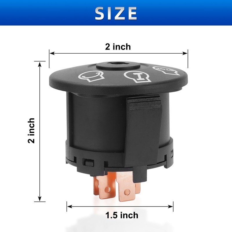 Lawn Mower Ignition Switch with Key 5 terminals Compatible with