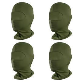 Pukavt 4 Pack Balaclava Face Mask, Ski Mask for Men Women, UV Protector Windproof Scarf for Motorcycle Snowboard Cycling Army Green