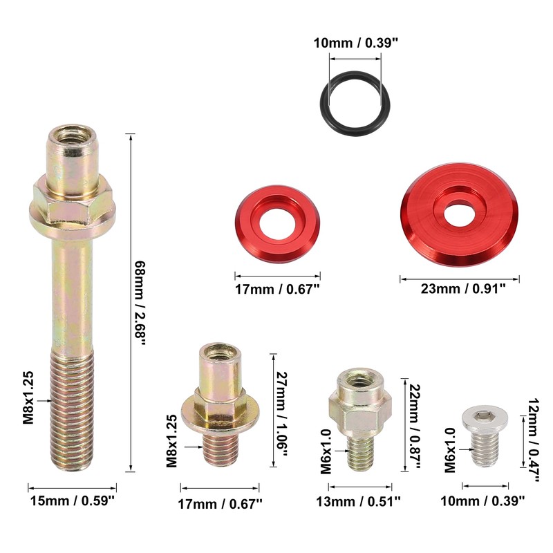 X AUTOHAUX Low Profile Engine Valve Cover Washer Bolt Kit