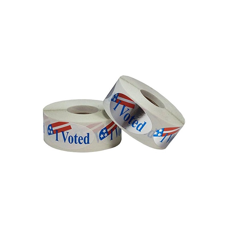 I Voted Stickers 2 x 1 Oval Shape Bulk Pack