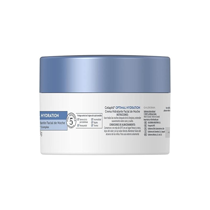 Cetaphil Optimal Hydration Crema Noche Ácido Hialurónico Piel Sensible Hydrosensitiv