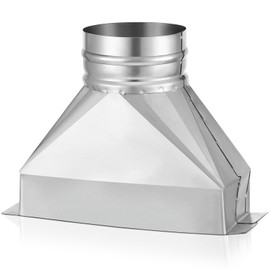 Pasimy 4'' Dia x 3-1/4" x 10'' L Rectangular to Round Duct Galvanized Steel Transition for Connecting Duct Fittings