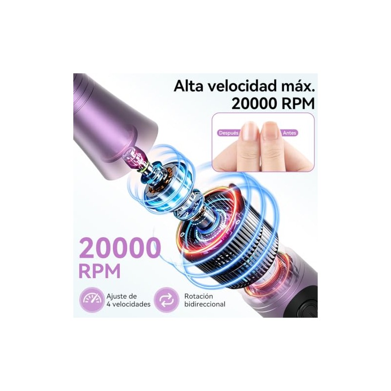 Drill Para uñas Profesional con 12 Brocas y 36 Bandas