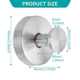 Xutanoiy Suction Cup Hooks for Shower, Bathroom, Kitchen, Glass Door, Mirror, Tile, Loofah, Towel, Coat, Bath Robe Hook Holder for Hanging up to 15 lbs, Silver (2 Pack)