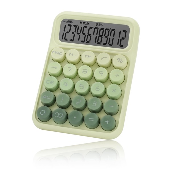 Valtiner Desktop Mechanical Calculator, Cute Big Buttons Calculators with 12