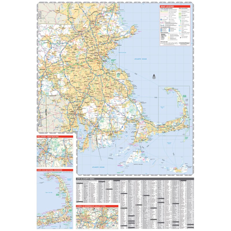 Rand McNally Easy to Read: Massachusetts State Map