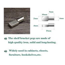 5mm Shelf Pins, 50 Pieces Spoon Shape Cabinet Furniture Shelf Support Pegs Nickel Plated