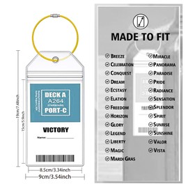 Cruise Lanyards with Luggage Tag Holders, Detachable Cruise Lanyard with Waterproof ID Badge Holder for Cruise Ship Cards & Zip Seal Clear Luggage Tag Holder (4 Lanyards + 6 Luggage Tag Holders)