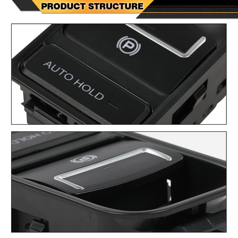 CNNELL Parking Brake Automatic Switch Black Compatible with VW Tiguan