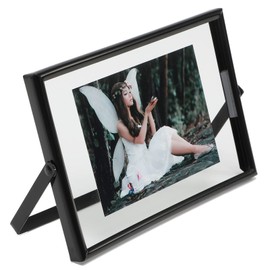 AhaGo Black Floating Frame (4"x6", Horizontal), For Picture 3x5, 2x3, 1x2, Small Desktop Photo Frame, Home or Office Decor, Classy For Holiday, Birthday or Wedding