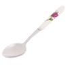 sourcingmap Rose Pattern Ceramic Handle Dinner Soup Serving Spoon