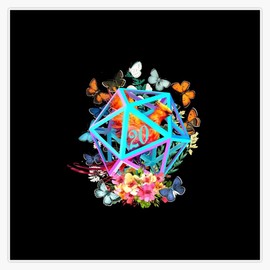 Power of Nature 20 Sided Dice Bumper Sticker Window Water Bottle Decal 5"