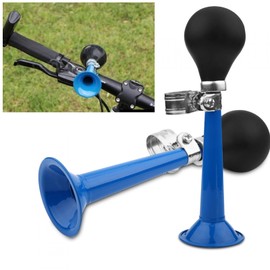 GOTOTOP Bicycle Bell, Bicycle Horn, Metal, Classic Air Horns, Bicycle Horn, Trumpet with Crimp Bulb for Vehicles, Bicycles, Golf Carts (Blue)
