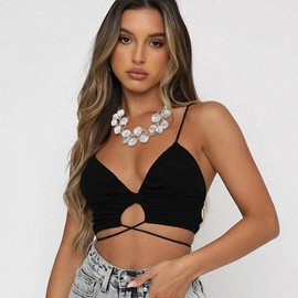 Tgirls Boho Leaf Necklace Glitter Short Necklace Chain Vintage Adjustable Necklaces Tree Leaf Choker Statement Necklace for Women (Silver)