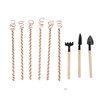 6PCS Electroculture Plant Stakes 10 Inch Natural Wood Stake Wrapped