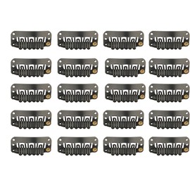 20pcs U-Shape Stainless Snap Clips for Wigs, Hair Extensions,Hairpieces,Wig Accessories Clips, Wig Combs (Black)