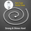 Silver Chain Mens Necklace Chain Stainless Steel Chain Cuban Chain