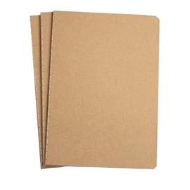 3 Pcs A5 Sketch Notebooks Blank Sketch Books Brown Kraft Cover Starter Sketchbook 80GSM Paper Sketch Pad for Travelers Journal
