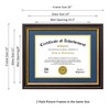 DEKWINN,Diploma Frames 8.5x11 with Mat or 11x14 without Mat,2 Pack