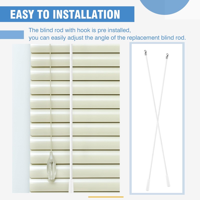 Bokon 4 Pcs Blinds Wand Replacement with Hook and Handle