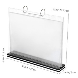 Operitacx Acrylic Table Sign Holder Horizontal Flip Display Stand for Menus Schedules and Corporate Materials Easy Document Change for Restaurants and Offices