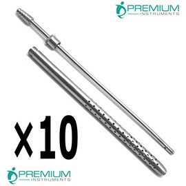 10Ã Poole Straight Suction Tube 9.25" Width 10mm Surgical Medical Stainless Steel Instruments
