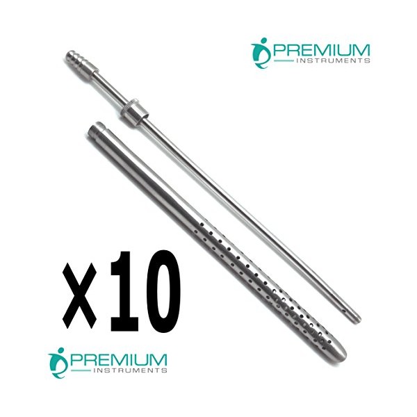 10Ã Poole Straight Suction Tube 9.25" Width 10mm Surgical Medical