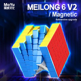 LiangCuber Moyu Meilong - cubeta magnético de velocidad de 6 x 6 m, Meilong 6M V2 6 x 6 cubeta sin pegatinas 2023 última versión