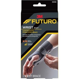 FUTURO 48400EN Energizing Wrist Support, S/M, Fits Right Wrists 5 1/2"- 6 3/4", Black