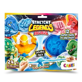 CRAZE Stretchy Legends Minis Double - Pack of 2 Elastic Action Figures for Children, Sticky & Stretchy Superhero Figures to Collect
