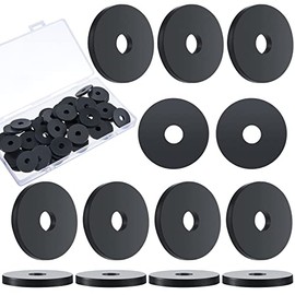 Rubber Washer Heavy Duty Abrasion Resistant Rubber, 1 OD x 1/4 ID x 1/8 Thickness Rubber Flat Washer Flat Rubber Grommets Black Rubber Washers for Bolts Spacers, Vibration Suppression (50)