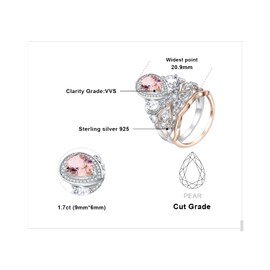 JewelryPalace Promise Women's Engagement Ring 925 Silver Wedding Ring Front Ring Wedding Ring Band Ring Set Women Jewellery with Stone Rose Gold Gold, Gemstone, Sapphire Cubic Zirconia