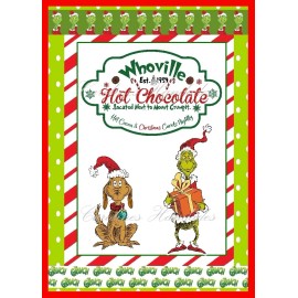 ELECTRIC QUILT COMPANY Grinch Whoville Hot Chocolate Designer Cotton Fabric Quilt Block Multi-size - 7X10"