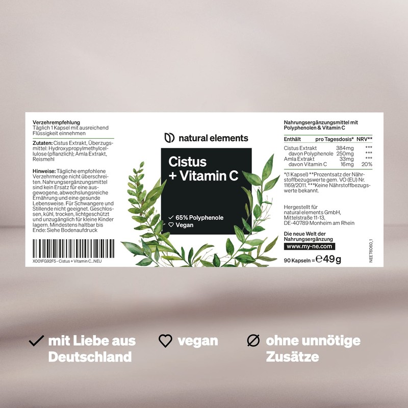 Cistus Incanus with Vitamin C - 90 Capsules - 250mg