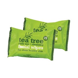 Xpel 40160 Tea Tree Daily Use Cleansing Facial Face Make Up Wipes, Pack of 50