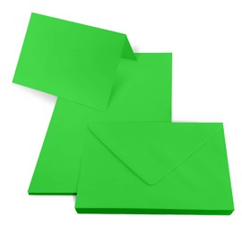 Netuno 25 Folding Cards with Blank Envelopes DIN B6 Cards Rainbow Green Coloured Envelopes with Folding Cards Blank Folding Cards Set with Envelope B6 Blank Cards and Envelopes Green Colour Stationery